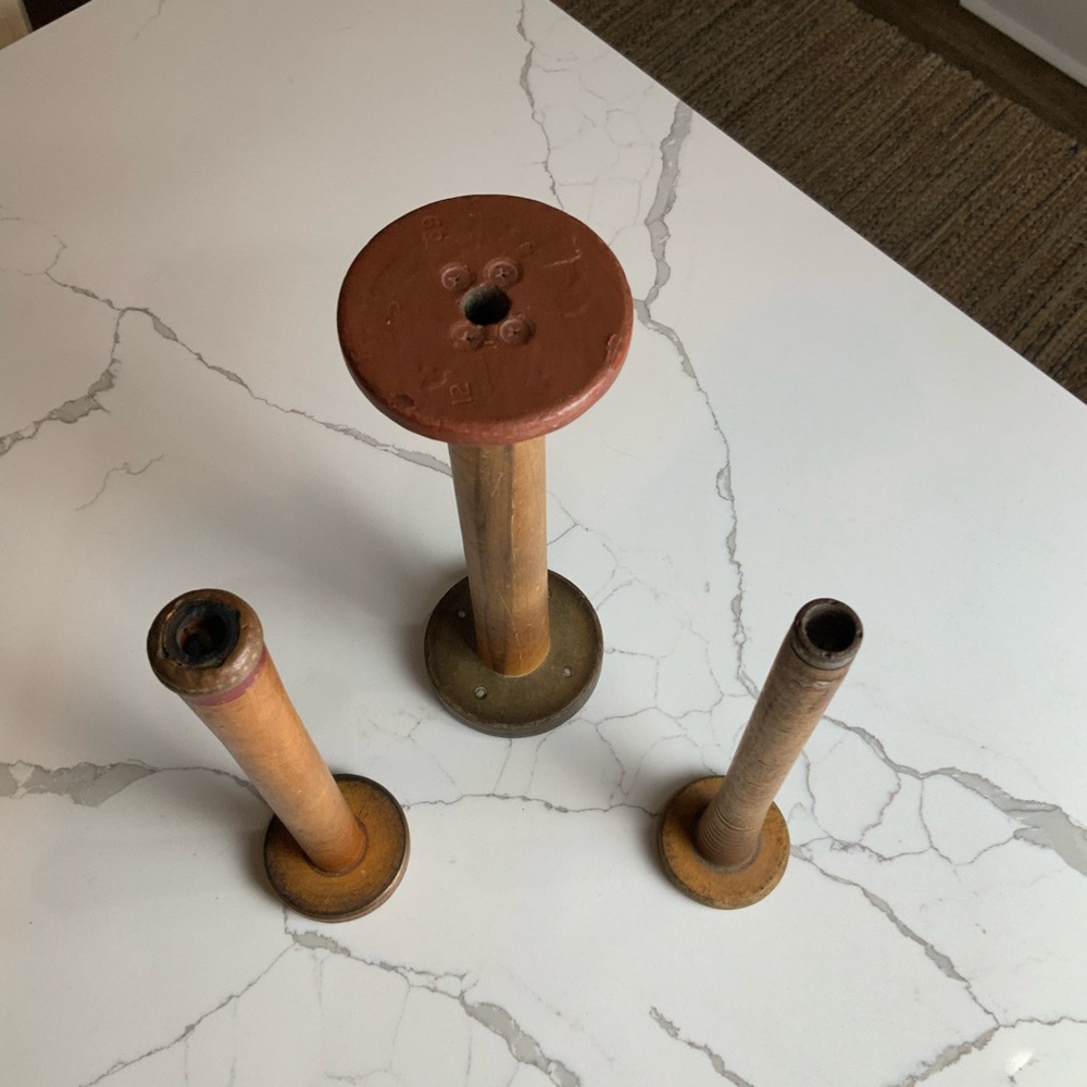 Vintage Wooden Spools Set of 3 - Picture 2 of 8